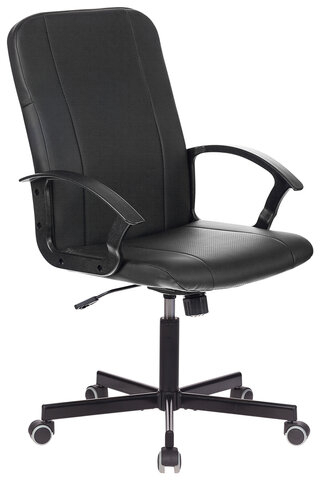 Кресло офисное BRABIX "Simple EX-521", компактная упаковка, экокожа, черное, 532103