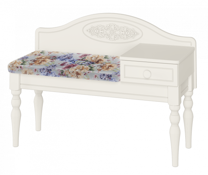 Банкетка Ассоль АС-41 (ящик справа) белое дерево