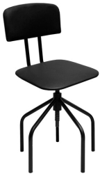 Стул кресло кассира, ресепшен РС66, на винте, без подлокотников, кожзам, черное