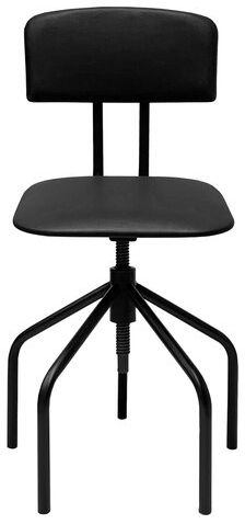 Стул кресло кассира, ресепшен РС66, на винте, без подлокотников, кожзам, черное