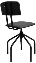 Стул кресло кассира, ресепшен РС66, на винте, без подлокотников, кожзам, черное