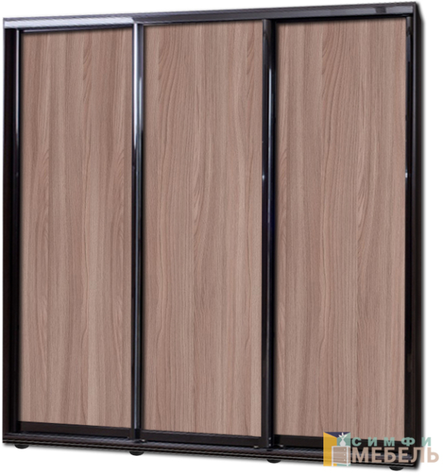 Шкаф купе 3х дв Комби 1 Ясень шимо темный