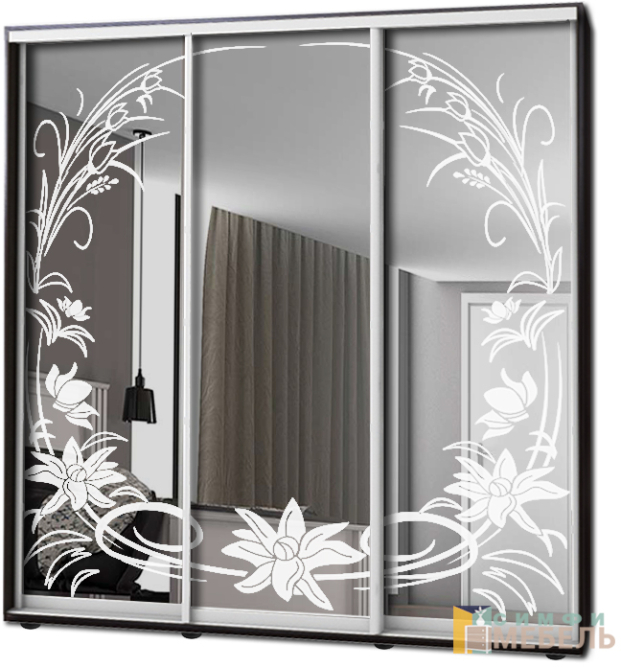 Шкаф купе 3х дв Пескоструй № 22