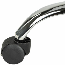 Кресло стул BRABIX "Eames MG-310 CH", хром, пластик черный, экокожа черная, 532925