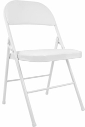 Стул складной BRABIX "Golf Plus CF-003 КОМФОРТ", белый каркас, кожзам белый, В КОРОБЕ, 533028