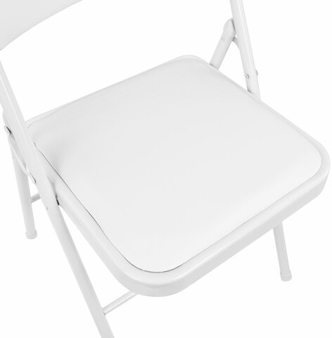 Стул складной BRABIX "Golf Plus CF-003 КОМФОРТ", белый каркас, кожзам белый, В КОРОБЕ, 533028