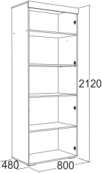 Шкаф 2-х дв. для белья Ольга 19