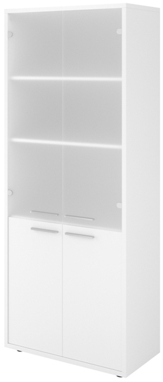 Шкаф высокий ДБ42 (ДБ24+ДБ27*2+ДБ45С*2+ДБ48*2) стекло сатин