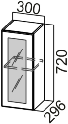Шкаф навесной 300 (со стеклом) Модус