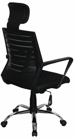 Кресло BRABIX "Victory MG-016", подголовник, хром, черное, 531924