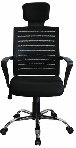 Кресло BRABIX "Victory MG-016", подголовник, хром, черное, 531924