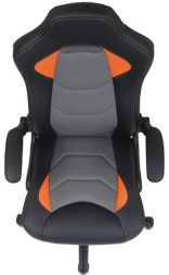 Кресло компьютерное BRABIX &quot;Skill GM-005&quot;, откидные подлокотники, экокожа, черное/оранжевое, 532495