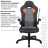 Кресло компьютерное BRABIX "Skill GM-005", откидные подлокотники, экокожа, черное/оранжевое, 532495