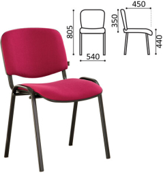 Стул для персонала и посетителей BRABIX &quot;Iso CF-005&quot;, черный каркас, ткань бордовая, 531975