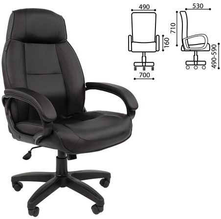 Кресло офисное BRABIX "Formula EX-537", экокожа, черное, 531388