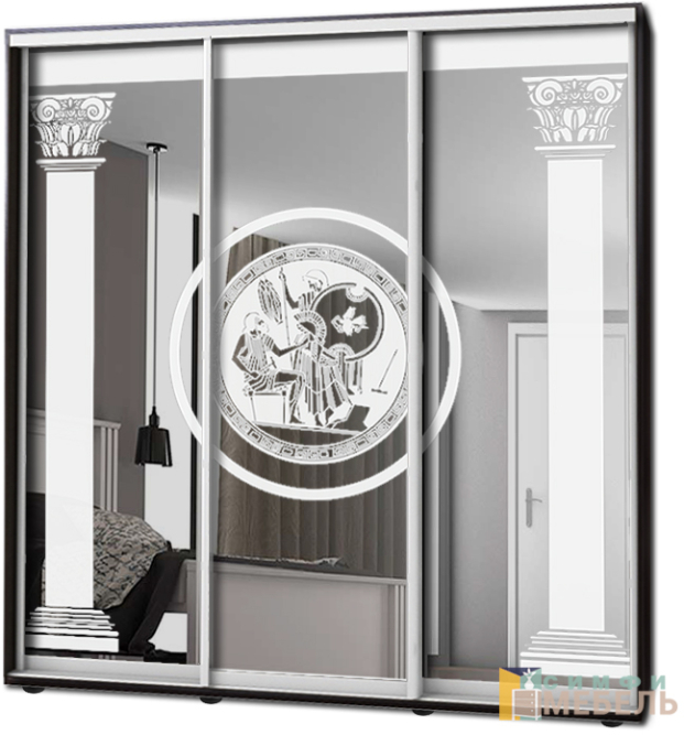 Шкаф купе 3х дв Пескоструй № 23