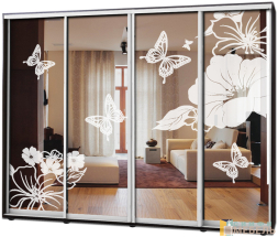 Шкаф купе 4х дв Пескоструй № 8