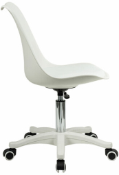 Кресло стул BRABIX "Eames MG-310 PL", пластик белый, экокожа белая, 532926