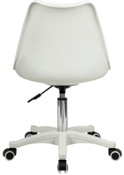 Кресло стул BRABIX "Eames MG-310 PL", пластик белый, экокожа белая, 532926