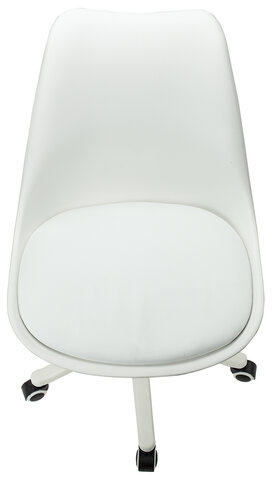 Кресло стул BRABIX "Eames MG-310 PL", пластик белый, экокожа белая, 532926