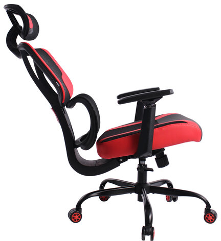 Кресло BRABIX PREMIUM "Toxin GM-520", синхромеханизм, экокожа/сетка/ткань, черное/красное, 532950