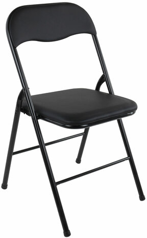 Стулья складные BRABIX "Golf CF-007", КОМПЛЕКТ 2 шт., черный каркас, кожзам черный, 533029