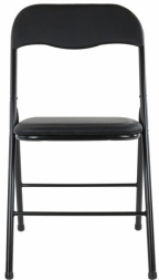 Стулья складные BRABIX "Golf CF-007", КОМПЛЕКТ 2 шт., черный каркас, кожзам черный, 533029