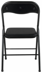 Стулья складные BRABIX "Golf CF-007", КОМПЛЕКТ 2 шт., черный каркас, кожзам черный, 533029