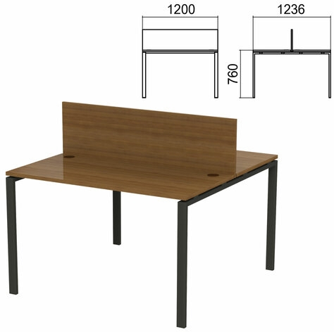 Стол письменный 2-х МЕСТНЫЙ на металлокаркасе Арго