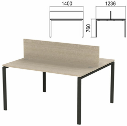 Стол письменный 2-х МЕСТНЫЙ на металлокаркасе Арго