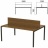 Стол письменный 2-х МЕСТНЫЙ на металлокаркасе Арго