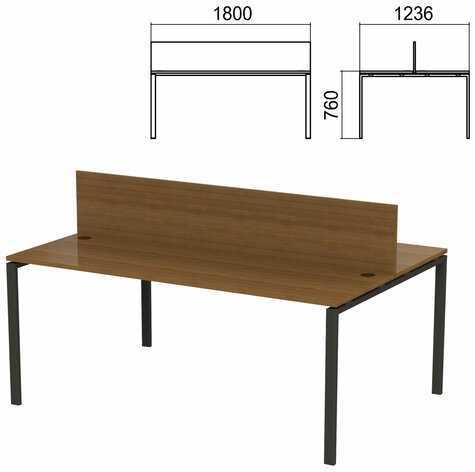 Стол письменный 2-х МЕСТНЫЙ на металлокаркасе Арго