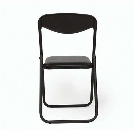 Стул для посетителей складной "Jack Black", черный каркас, кожзам черный, Jack V-Cerata