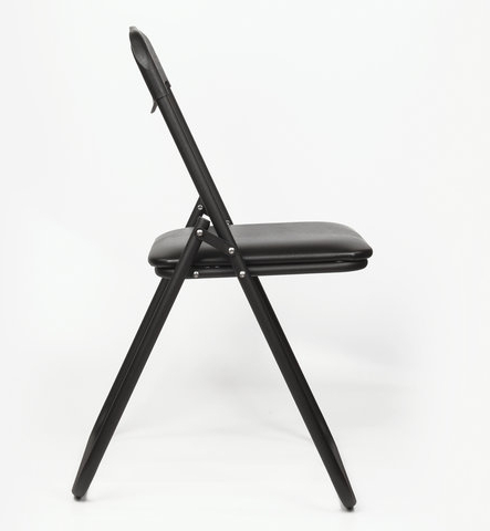 Стул для посетителей складной "Jack Black", черный каркас, кожзам черный, Jack V-Cerata