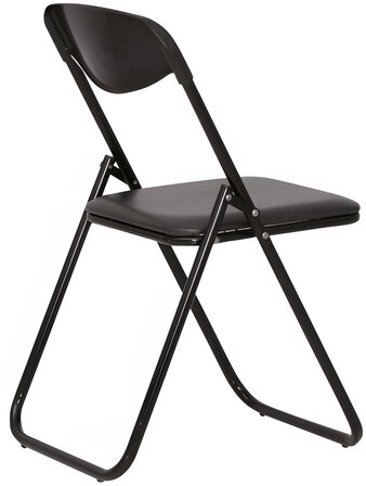 Стул для посетителей складной "Jack Black", черный каркас, кожзам черный, Jack V-Cerata