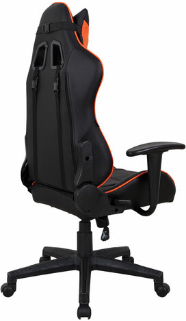 Кресло компьютерное BRABIX "GT Racer GM-100", две подушки, экокожа, черное/оранжевое, 531925