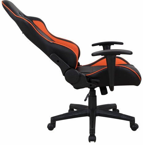 Кресло компьютерное BRABIX "GT Racer GM-100", две подушки, экокожа, черное/оранжевое, 531925