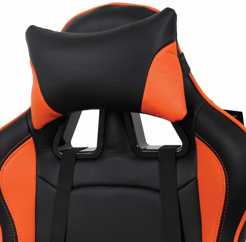 Кресло компьютерное BRABIX "GT Racer GM-100", две подушки, экокожа, черное/оранжевое, 531925