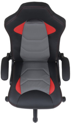 Кресло компьютерное BRABIX "Skill GM-005", откидные подлокотники, экокожа, черное/красное, 532496