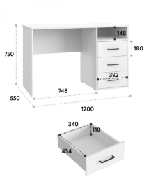 Стол Оскар ОС-20 белый структурный