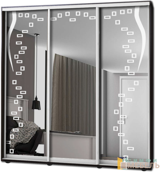 Шкаф купе 3х дв Пескоструй № 24