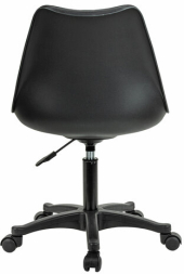 Кресло стул BRABIX "Eames MG-310 PL", пластик черный, экокожа черная, 532927