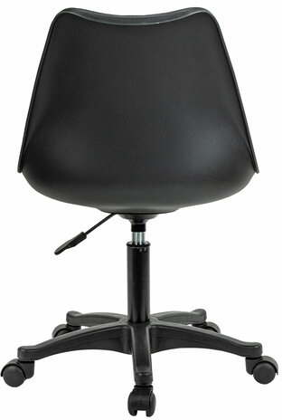Кресло стул BRABIX "Eames MG-310 PL", пластик черный, экокожа черная, 532927