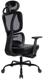 Кресло BRABIX PREMIUM "Venom GM-530", подножка, синхромеханизм, экокожа/сетка, черное/серое, 532951