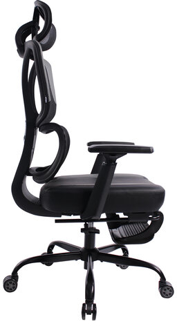 Кресло BRABIX PREMIUM "Venom GM-530", подножка, синхромеханизм, экокожа/сетка, черное/серое, 532951