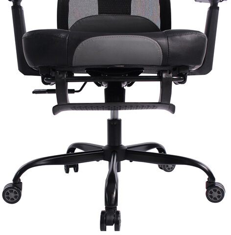 Кресло BRABIX PREMIUM "Venom GM-530", подножка, синхромеханизм, экокожа/сетка, черное/серое, 532951