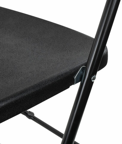 Стулья складные BRABIX "Golf CF-002", КОМПЛЕКТ 4 шт., черный каркас, пластик черный, 533030