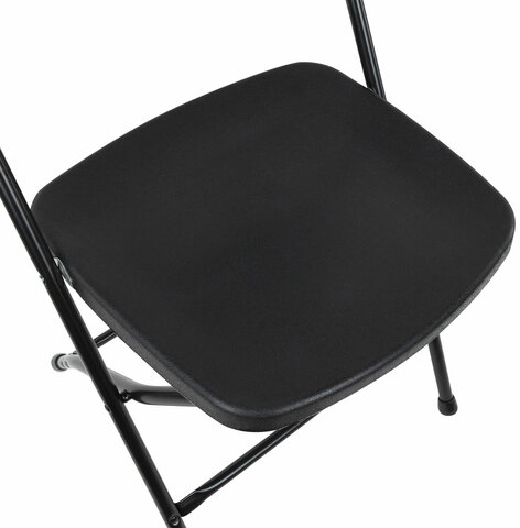 Стулья складные BRABIX "Golf CF-002", КОМПЛЕКТ 4 шт., черный каркас, пластик черный, 533030