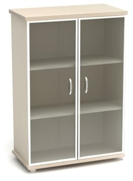 Шкаф низкий со стеклом в аллюм. рамке К55 Модерн (М46+М47+КЭ97*2)