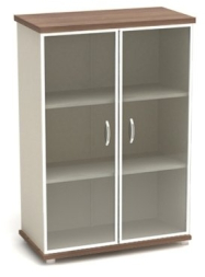 Шкаф низкий со стеклом в аллюм. рамке К55 Модерн (М46+М47+КЭ97*2)